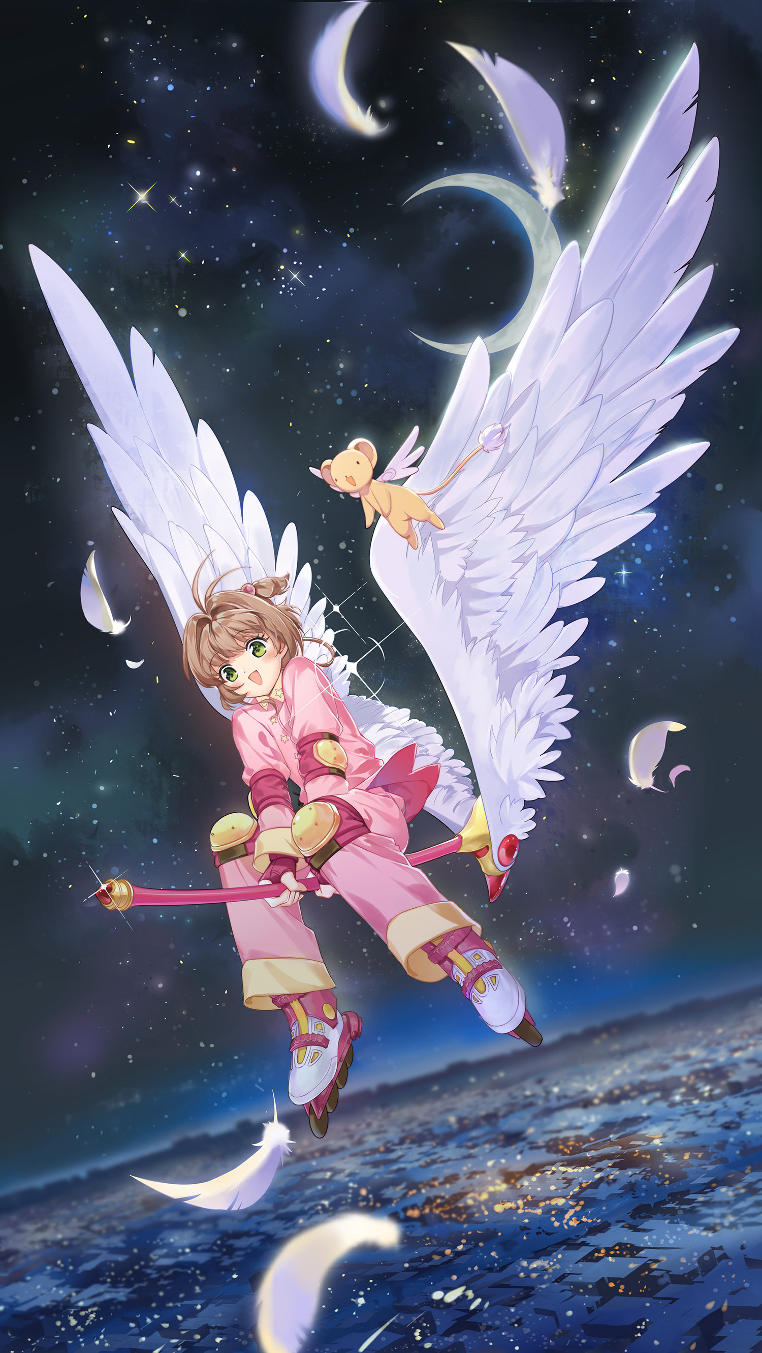 buming card captor sakura fly (card captor sakura) kero kinomoto sakura